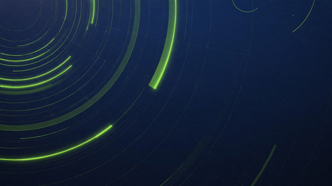 Panoramic radar sweep of tempo arcs across navy sky